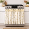 thumbnail image 4 of 30"x22" Oven Skirt Curtain for Kitchen Decor,Girlish Charm Lace Trim & 8 Ribbon Ties,Rustic Decorative Oven Door Curtain for Cottage Kitchen Decor, 4 of 7