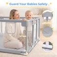 thumbnail image 3 of Baby Playpen, HDJ 71 inch Extra Large Baby Playard with Basketball Hoop and Breathable Mesh, Toddlers Play Fence for Indoors Outdoors,Gray, 3 of 10