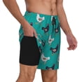 thumbnail image 3 of Picia Funny Chicken pattern Mens Swim Trunks with Compression Liner Stretch Beach Shorts Quick Dry with Zipper Pockets No-Chafing Board Shorts-X-Large, 3 of 9