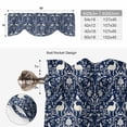 thumbnail image 5 of Navy Blue Boho Elk Tie Up Valance Curtains for Windows, Kitchen Curtains Window Shades, Middle Century Vintage Botanical Light Filtering Roman Curtain Valances for Bedroom/Bathroom/Cafe 54"x18", 5 of 9