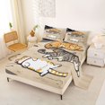 thumbnail image 2 of jejeloiu 3D Cartoon Cat Full Size Sheets Kids,Cute Kitten Print Bed Sheets,4-Piece, 2 of 6