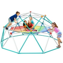 KloKick 10ft Dome Climber for Kids – Backyard Jungle Gym with Hammock, Climbing Cargo Net, and Monkey Bars for Outdoor Play