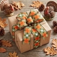 thumbnail image 4 of Cadancy Thanksgiving Ribbon 15ft Plaid Pattern Fabric Ribbon Wired Edge for Gift Wrapping Crafts Bow Making Wreath Seasonal Handmade Project Fall Decor, 4 of 6