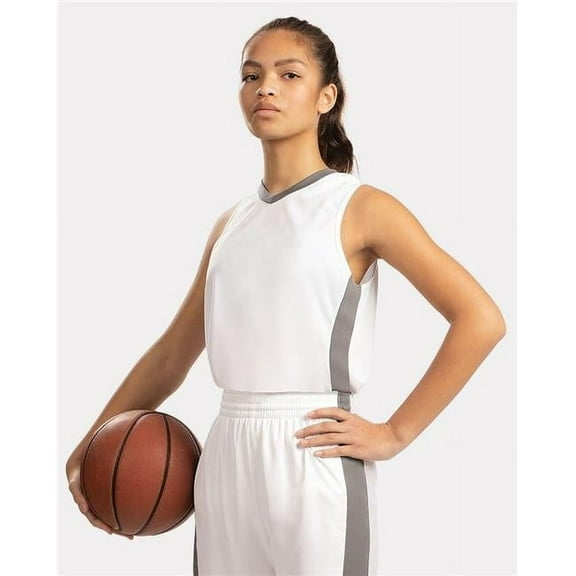 Augusta Sportswear B31434507 Women Match-Up Basketball Jersey, Black & White - 2XL