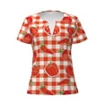 thumbnail image 4 of Wukai Tomatoes And Chili Casual V-Neck Graphic Tees for Women: Lightweight and Breathable Summer Tops with Stylish Design-Medium, 4 of 8
