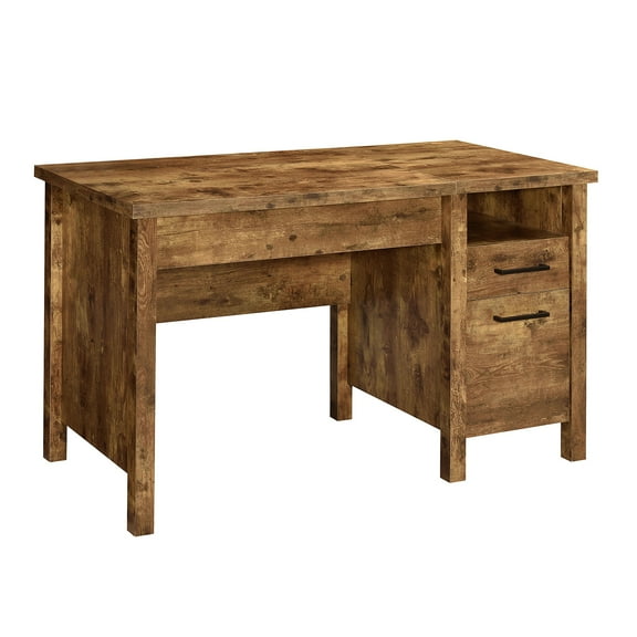 Delwin Lift Top Office Desk with File Cabinet Antique Nutmeg