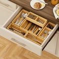 thumbnail image 2 of Lifewit Drawer Organizer Set 5 Pack (11 Grid), Adjustable Bamboo Wooden Dividers, 2 of 10