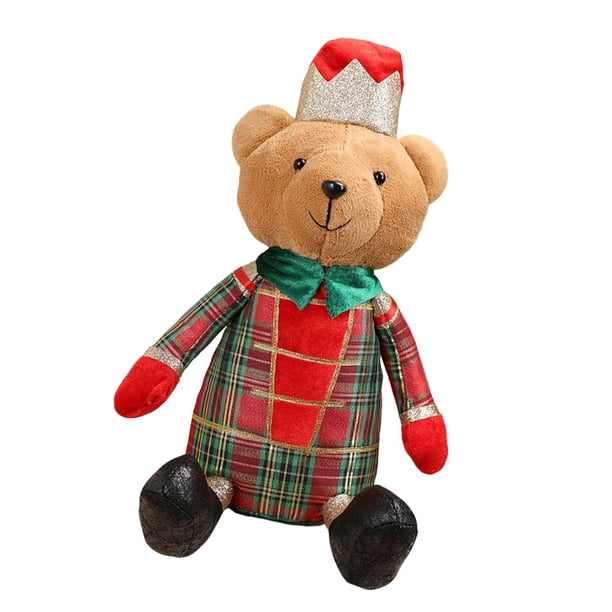 Oso Sentado Decorativo, Figurita de Oso Navideño para Niños, Adorable, Suave y Creativa Estilo B