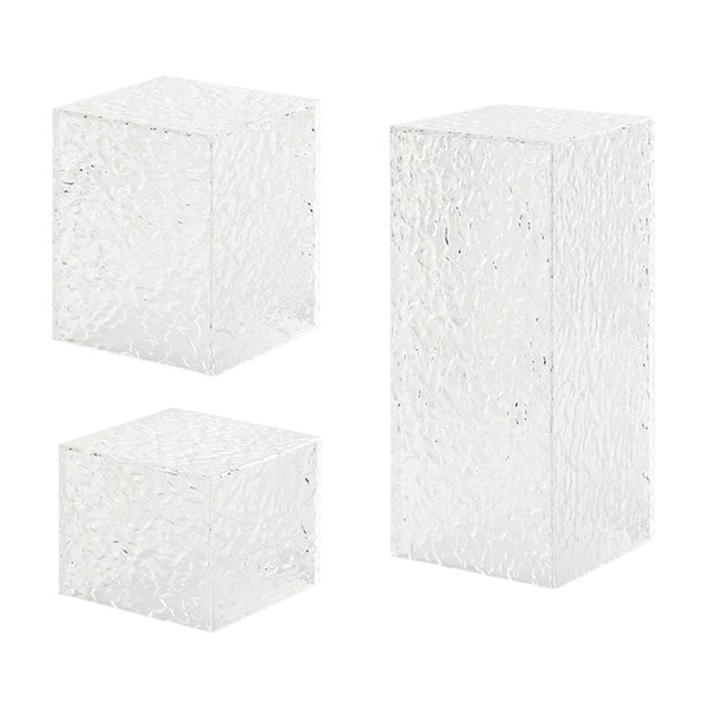 3x elevadores de Buffet, estante de exhibición, banquete decorativo, dulces, postres, pasteles, soportes de exhibición de cubos versátiles, soporte pa Transparente