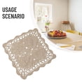 thumbnail image 4 of Vintage Square Tablecloth Doily Cotton Lace Crochet Floral Table Cloth Cover, 4 of 12