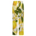 thumbnail image 6 of Lemons And Flowers Pattern Winter Female Pants Flannel High Waist Women Pants Lady Warm Straight Leg Plush Trousers, 6 of 7