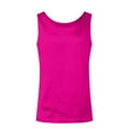 thumbnail image 5 of Satin Sleeveless Top, Round Neck Loose Vest, Blended Fabric, Casual Daily Wear, Pink M, Size S-XXL, 5 of 6