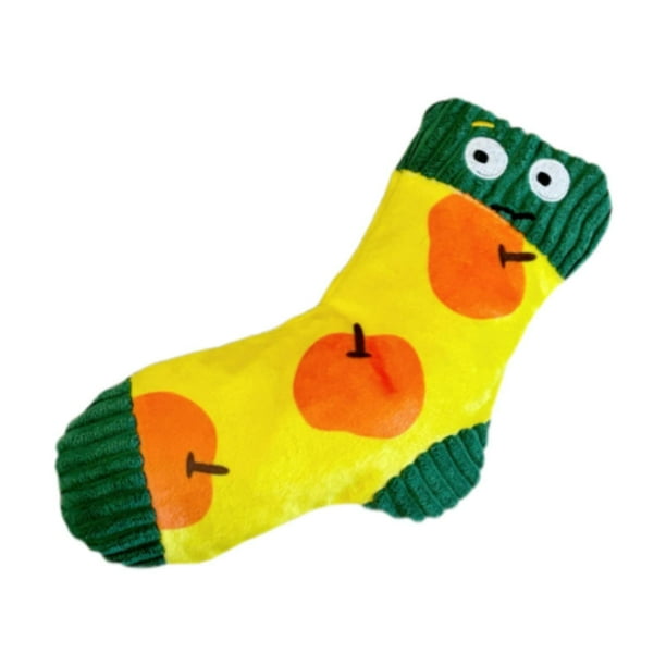 Juguete de peluche para cachorro de perro, calcetines de peluche, mordedor, regalo de cumpleaños, juguete interactivo divertido con chirrido, mascotas Amarillo