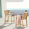 thumbnail image 6 of Modway Portsmouth Karri Wood Patio Bar Stool in Natural and Taupe (Set of 2), 6 of 6