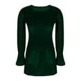 thumbnail image 7 of Black Dresses for Women - Women Casual Long Sleeve Dresses, Holiday Dresses for Women - Summer Flowy Crewneck A-Line Plain Midi Dress Dark Green Size:L, 7 of 7
