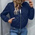 thumbnail image 5 of RYRJJ Women's Bomber Jacket Fashion Quilted Casual Lightweight Padded Jakcets Zip Up Coat Outerwear with Pockets(Navy,XXL), 5 of 9