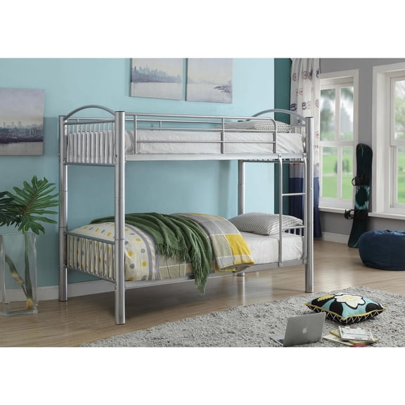 Bunk Bed, Twin Over Twin, Silver