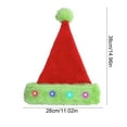 thumbnail image 3 of FastXmas Christmas Santa Claus Hat with LED Decoration 11x15 In Christmas Hat with lights Red and Green Xmas Hat Ornament Cute Santa Hat Decor for Women and Men Christmas New Year Party Supplies, 3 of 7