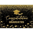 thumbnail image 5 of 6X4 Graduation Backdrop Black Gold Glitter Class of 2024 Backdrop Congratulation Graduates Party Banner Decoration Supplies, 5 of 8