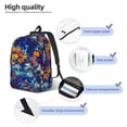 thumbnail image 4 of Naloa Colorful Fall Leaves Canvas Backpack for Men Women Rucksack Casual Travel Daypack College Tote Satchel Bookbag for Teens-Small, 4 of 7
