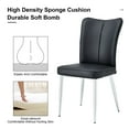 thumbnail image 6 of AENKYO Dining Chairs Set of 4, PU Leather Upholstered Kitchen Table Chairs with High Back, Black Seat & Silver Metal Legs, 6 of 8