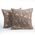 thumbnail image 2 of xianlin-Light Brown Floral Block Print Throw Pillow Covers 18x18 Inch Set of 2 Vintage Boho Cottage Spring Fall Decor Cushion Cover Neutral Accent Modern Pillowcase for Home Bedroom Sofa Couch, 2 of 4