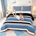 thumbnail image 3 of Erosebridal Abstract Linear Art King Size Comforter Sets,Watercolor Striped Comforters King Size,Black Reversible,3-Piece,1 Comforter and 2 Pillowcases, 3 of 7