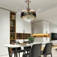 thumbnail image 3 of 42" Invisible LED 3-Color Ceiling Fan Light Black Crystal Chandelier with Remote, 3 of 16