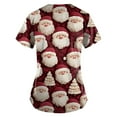 thumbnail image 5 of Garbnen Christmas Scrub Tops Funny Xmas Printed V Neck Short Sleeve Fall Scrubs Top for Women Nurse Working Uniforms with Pocket S-5XL, 5 of 5