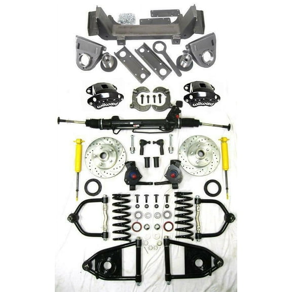 1935 1936 1937 1938 1939 1940 Ford Bolt On Mustang II Power Front End Suspension 2" Drop Chevy Wilwood