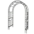 thumbnail image 2 of Hassch Outdoor Garden Arch Gothic 86" H x 59" W Iron Black Trellis Metal Weather Resistant Wall Art Climbing Plant Growing Lawn Backyard, 2 of 9