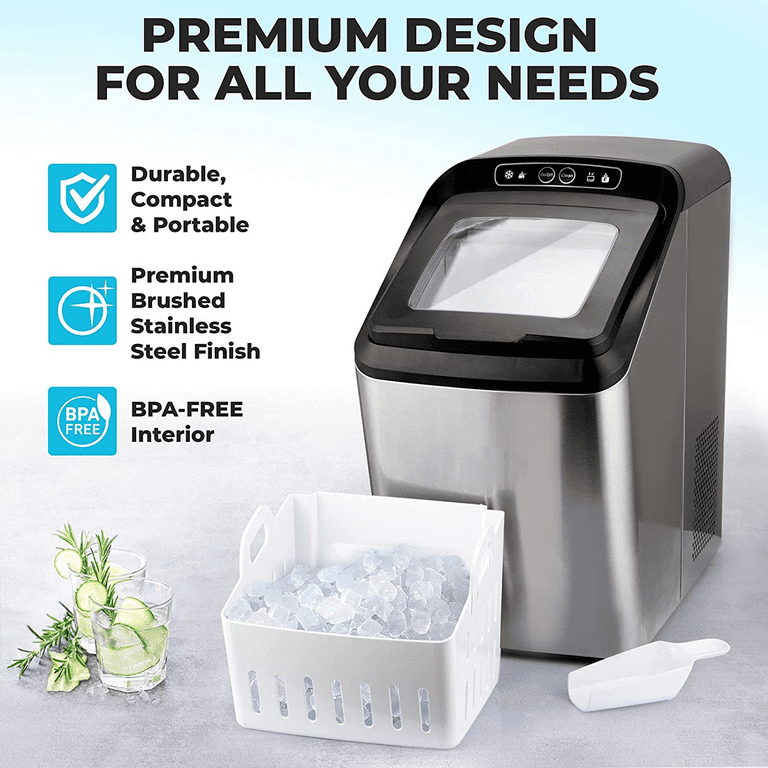 EUHOMY Countertop Nugget Ice Maker, Max 33lbs/24H, 2 Ways Water Refill, LED  Light, Self-Cleaning Pebble Ice Maker with Basket and Scoop, for Home/Kitc  for Sale in Houston, TX - OfferUp