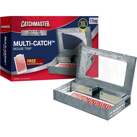 Catchmaster Multi-Catch Mouse Trap 1Pk, Humane Mouse Trap for Home, Includes Glue Board