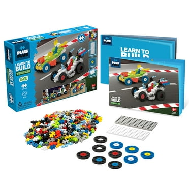 Plus-Plus - Open Play Construction STEM Building Block Set - 360 pc GO! Learn to Build Vehicles