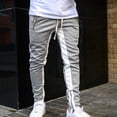thumbnail image 3 of UDIYO Men Sweatpants Contrast Colors Elastic Waist Drawstring Breathable Autumn Trousers for Jogging, 3 of 7