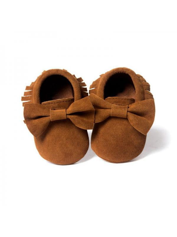Baby Kids Tassel Leather Crib Shoes 