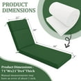 thumbnail image 2 of Snubbull Outdoor Chaise Lounge Cushions, with High-Density Foam, Ties Waterproof & Fade Resistant for Lawn and Pool Lounge Chairs, 72x21x4 inch, Green, 2 of 6