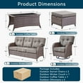 thumbnail image 7 of Unnifurnzi 6 Pieces Patio Furniture-All Weather Wicker Outdoor Patio Couch with Patio Swivel Glider Chair Outdoor Conversation Sets for Deck Porch Garden Balcony Poolside-Brown/Gray, 7 of 7