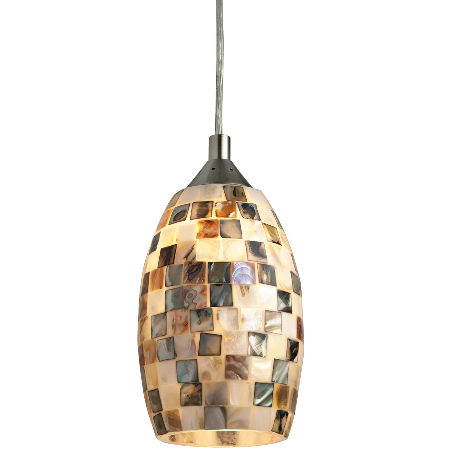 Diodesy- LFX/DSG/PD/D/9W/VEN Pendant Light Fixtures, Venice Glass Hanging Light, Brushed Nickel, 9W (60Watt Equiv.), Dimmable, Soft White 3000K, For Kitchen Island/Dining Room/Bathroom Bar, ETL Listed