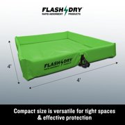 FlashDry Portable Spill Containment Berm, 4' x 4', UV-Resistant PVC, Heavy-Duty, Green