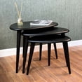 thumbnail image 6 of Ultimate Premium Products Nesting Table Set of 3 | Black Tables with Tapered Legs | Retro Solid Wood Home Furniture, 6 of 8