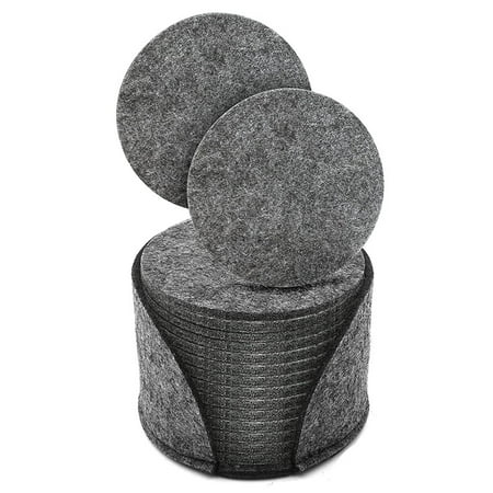 

Coasters Glasses Felt Coasters for Glasses Set of 14 Felt Coasters with Storage Box Washable Coasters (Gray)