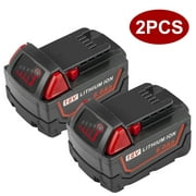 Huajiang Tech 2-Pack 18V Replacement Battery for Milwaukee M18 Lithium XC 6.0AH Extended Capacity 48-11-1860 Power Tools Batteries