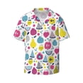 thumbnail image 3 of Goofa Doodle Fruits Printed Men's Casual Short-sleeved Shirt,Lightweight Breathable Button-down,Summer Casual men's top,Versatile Fashion shirt-Large, 3 of 7