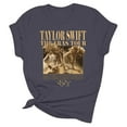 thumbnail image 4 of TayIor Chemises Sw1ft, Tylor Sw1ft Merch, Tylor Sw1ft, Mode Décontractée Imprimée Col Rond Manches Courtes Blouse Femmes Graphique Amateur de Musique TKFASHION Bleu Ciel m, 4 of 5