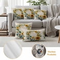 thumbnail image 6 of Spring Sunflower Wreath Pillow Covers 2 Pack Country Watercolor Yellow White Floral Leaf Linen Pillowcase Waterproof Outdoor Throw Pillow Cover for Patio Balcony Rectangular Cushion 20”x12”, 6 of 9