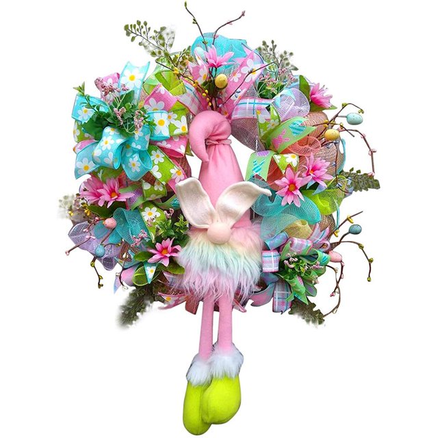 Guirnalda De Conejito De Pascua, Decoración De Puerta De Pascua, Muñeco De Elfo Sin Rostro, Guirnalda Para Decoración De Pared Del Hogar Minnieouse HA034656-00