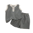 thumbnail image 3 of Gubotare Baby Girl Summer Clothes Toddler Baby Girl Clothes Summer Outfits Ruffle Sleeveless Shirt Kid Short Set for Girl 6 9 12 18 24 Months 2T 3T 4T 5T (Black,3-4 Years), 3 of 4