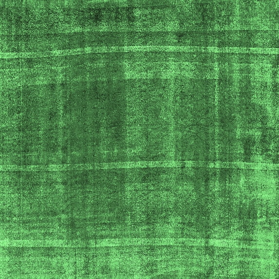 Ahgly Company Indoor Square Oriental Emerald Green Industrial Area Rugs, 4' Square