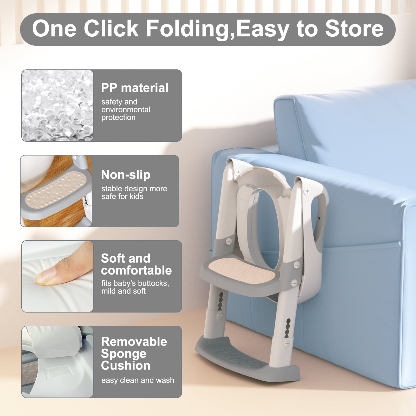 XJD Potty Training Seat with Step Stool Ladder,Toddler Toilet Potty